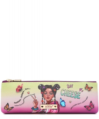 Nikky By Nicole Lee Slim Cosmetic Pouch NK21010 ALYSSA DREAMS FUTURE